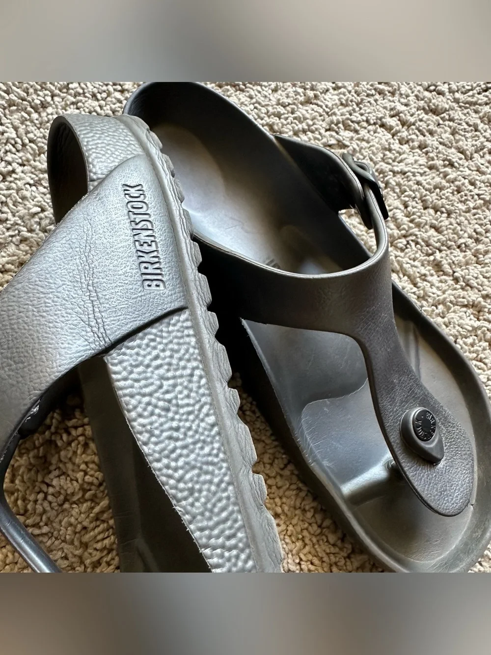 Birkenstock Gray Kids T-Strap Sandals